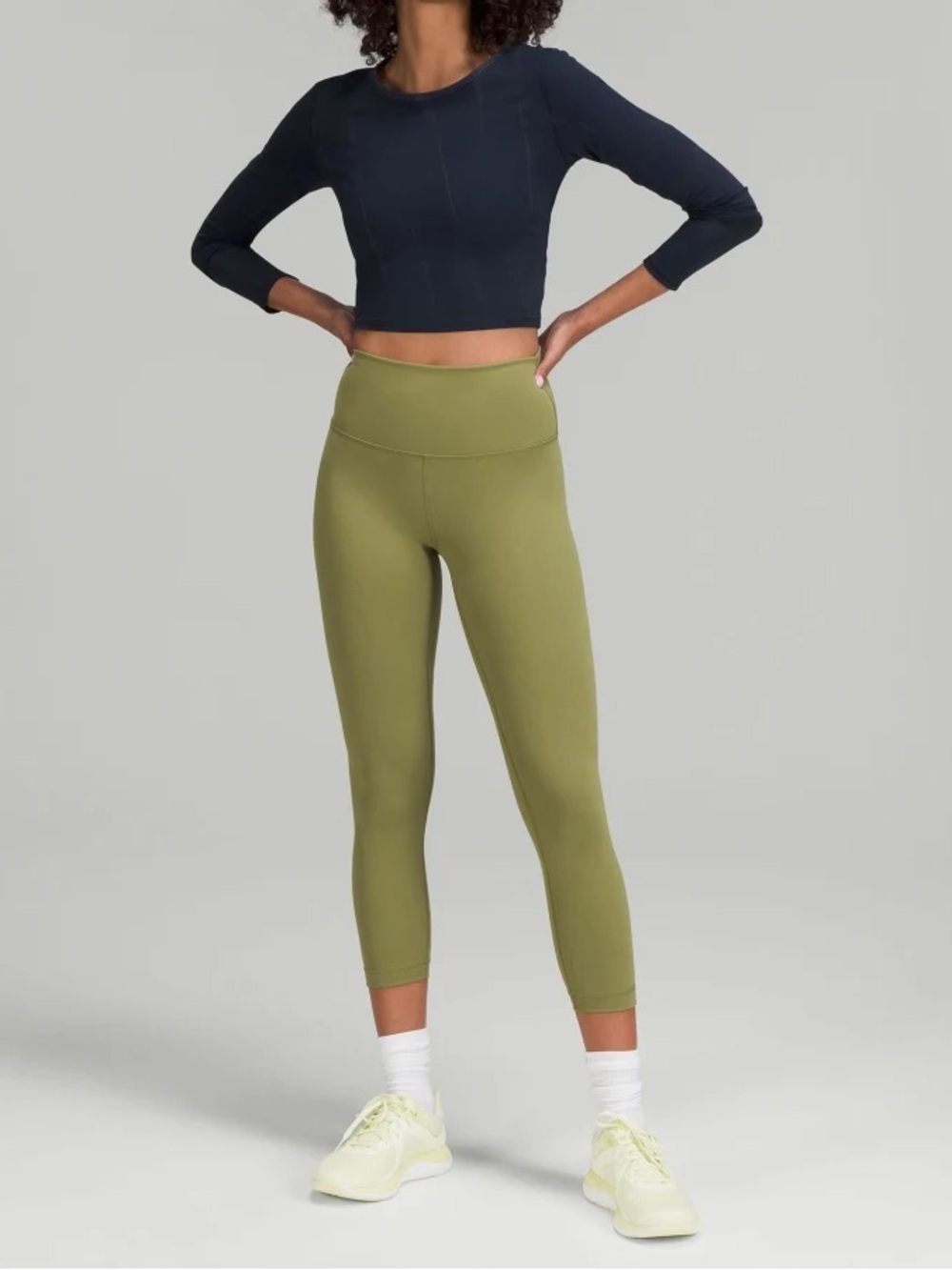 Lululemon Wunder Train High-Rise Crop 23” Bronze Green Cropped Leggings 8 NWT